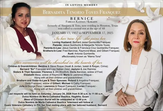 Bernadita Tenorio Toves Franquez