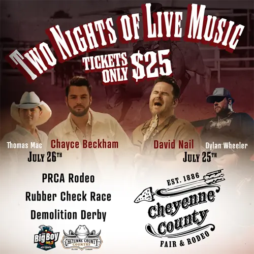 Chayce Beckham, David Nail to headline two nights of concerts at Cheyenne County Fair