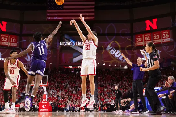 Pryce Sandfort's 29 points lead No. 7 Nebraska past Northwestern 68-49